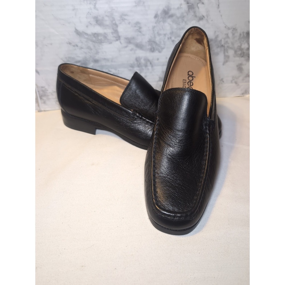 Abeo Bio Slip On Venetian Comfort Dress Shoe Loafers Black Leather Mens 11